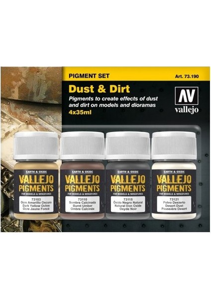 73190 4X35 Ml. Dust & Dirt, Maket Boyası Pigment Seti