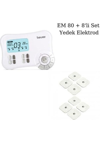 Em 80 Kaslar Için Terapi Masaj Ems Cihazı ve 8'li Set Yedek Elektrodlar