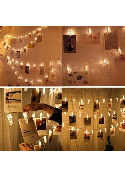 LED Mandal Işıklı Fotoğraf Mandalı 20 Li modelleri