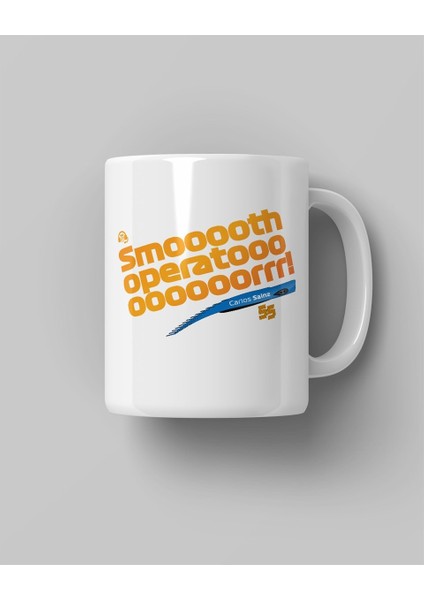 Carlos Sainz Smooth Operator Baskılı Beyaz Kahve Kupa Bardak