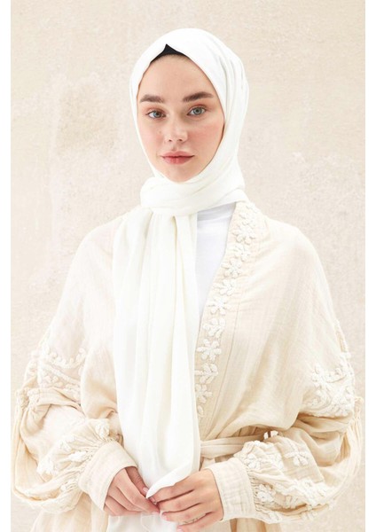 Medine Ipeği Şal Beyaz