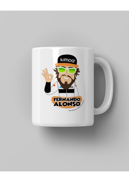 Fernando Alonso Mclaren Baskılı Beyaz Kahve Kupa Bardak