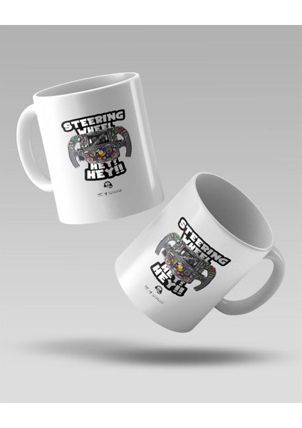 Kimi Raikkonen Steering Wheel Baskılı Beyaz Kahve Kupa Bardak fiyatları