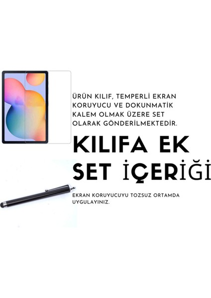 Samsung Galaxy Tab A7 Lite SM-T220 Dönebilen Tablet Kılıfı + Ekran Koruyucu + Kalem Seti - Mav fiyatları