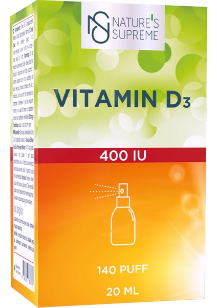 Vitamin D3 400 Iu 20 ml Sprey & Damla