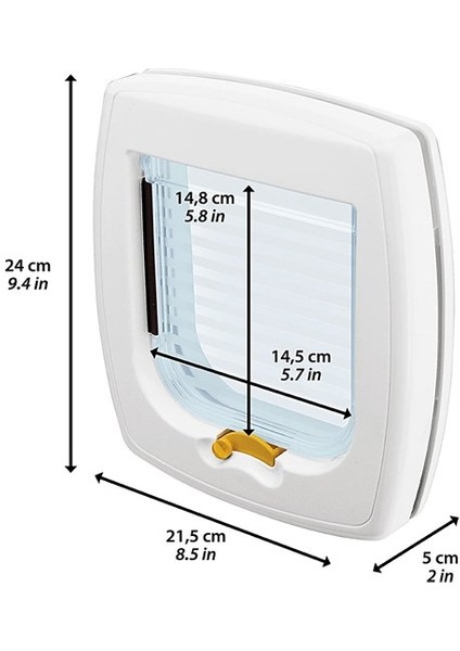 Swing 1 Kedi Kapısı Beyaz 21X24X5 cm