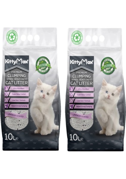 Lavanta Kokulu Kalın Taneli Kedi Kumu 10 lt x 2'li