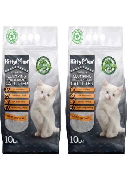 Doğal Kokusuz Kalın Taneli Kedi Kumu 10 lt x 2'li