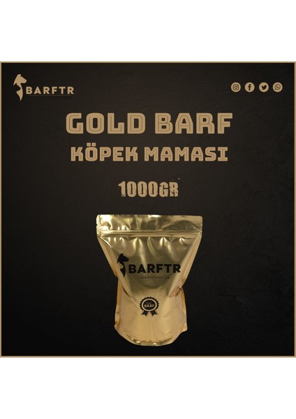 Gold Barf 5 kg Köpek Maması (5 Paket - 1000 Gr)