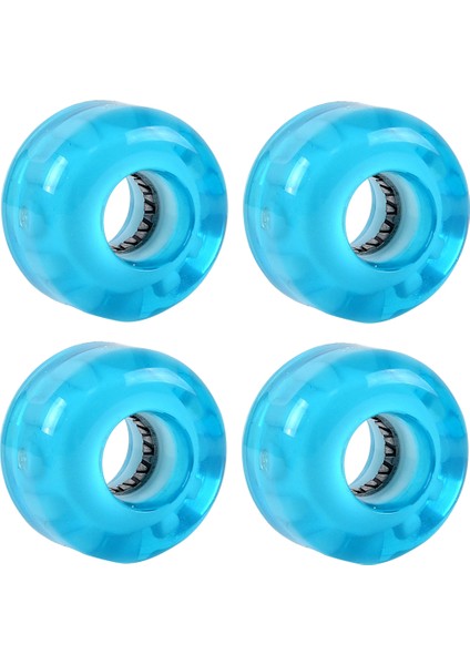 Kaykay Tekerlekleri 54X36MM 78A Yuvarlak LED -Up Longboard Tekerlekleri (4-Pack) -Tah-Karanlık, Her Yaş ve Beceri Seviyeleri - Mavi