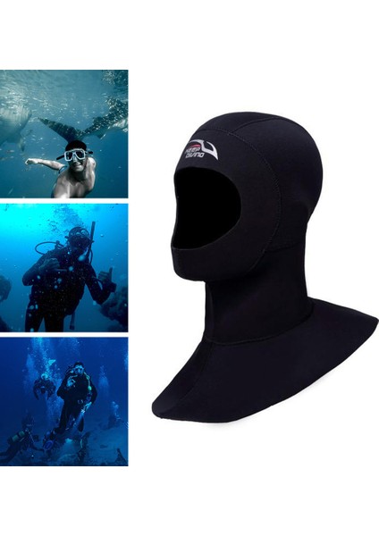 Dalış Wetsuit Hood Yetişkinler Sörf Termal Şapka Dalış Dişli Siyah M