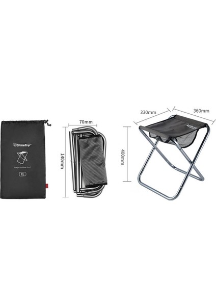 Kamp Katlanabilir Sandalye Bahçe Açık Seyahat Plaj Balıkçılık Tabure Bbq Gri