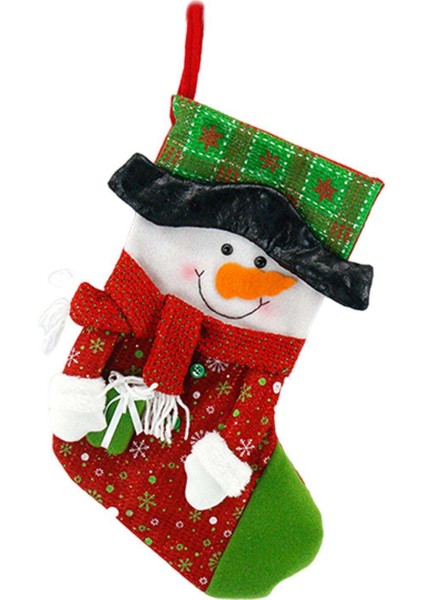 1 Adet Klasik Peluş Noel Çorap Aile Asılı Tatil Ev Dekor Kardan Adam fiyatları