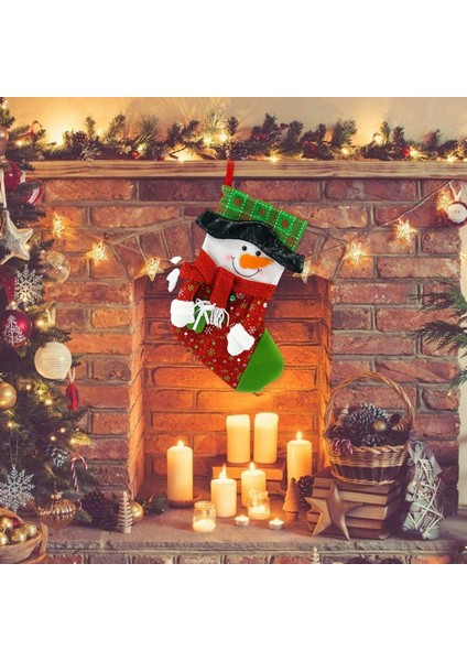 1 Adet Klasik Peluş Noel Çorap Aile Asılı Tatil Ev Dekor Kardan Adam indirimleri