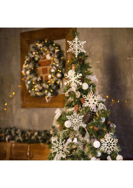 Ahşap Kar Tanesi Kolye Dıy Vintage Noel Ağacı Dekor Için Parti Ev Retro Renk modelleri