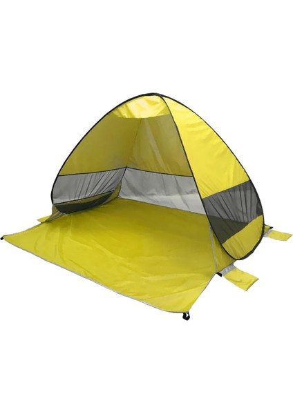 Otomatik Pop Up Plaj Çadır Güneş Barınak Anti Uv Kamp Kanopi Sunshade Sarı fiyatları