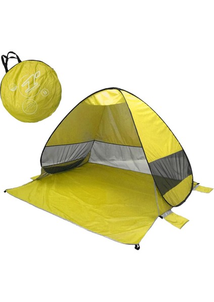 Otomatik Pop Up Plaj Çadır Güneş Barınak Anti Uv Kamp Kanopi Sunshade Sarı modelleri