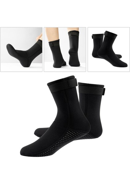Erkekler Kadınlar Neopren Dalış Scuba Wetsuit Çizmeler 3mm Sörf Şnorkel Çorap Çorap Siyah Xs modelleri