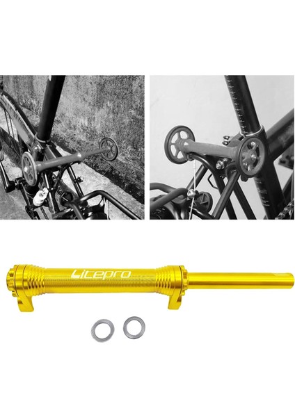 Katlanır Bisiklet Kolay Tekerlekler Uzatma Çubuk Için Alüminyum Alaşım Brompton Bisiklet Altın modelleri