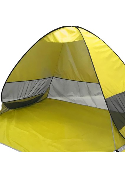 Otomatik Pop Up Plaj Çadır Güneş Barınak Anti Uv Kamp Kanopi Sunshade Sarı fırsatları