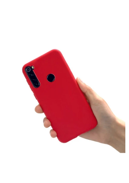 Xiaomi Redmi Note 8 Kırmızı Silikon Rubber Kılıf Arka Kapak Kırmızı-Std