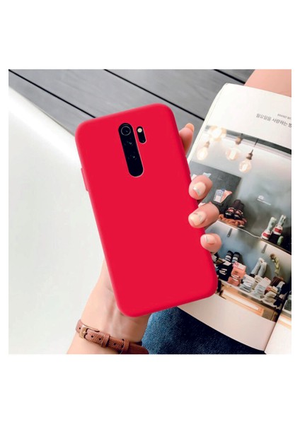 Xiaomi Redmi Note 8 Pro Kırmızı Silikon Rubber Kılıf Arka Kapak Kırmızı-Std