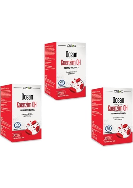 Ocean Koenzim Qh 100 Mg 30 Kapsül 3'lü Paket
