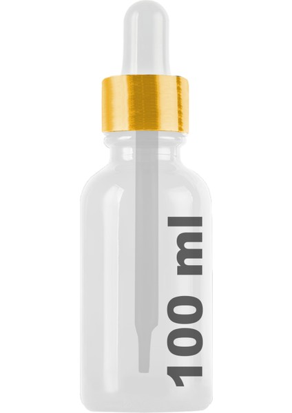 100 cc Şeffaf Damlalık Metal Gold Sızdırmaz Kapaklı 100 ml Dropper Cam Serum Şişesi 1 Adet