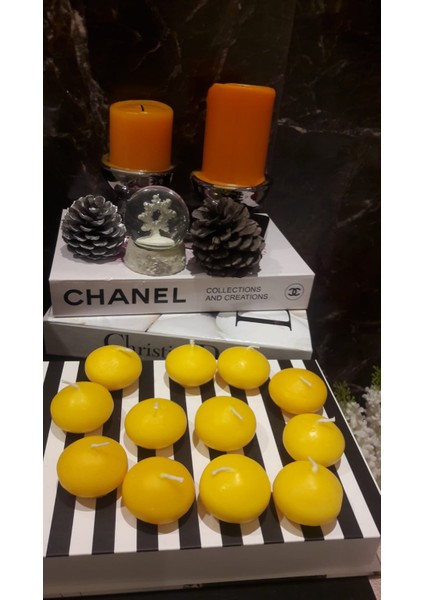 Iv Candles Sarı 12 'li Suda Yüzen Mum