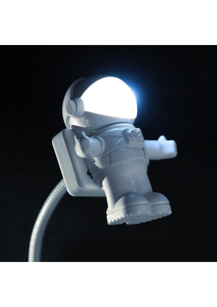 Astronot Şekilli Gece Lambası Usb Spaceman Okuma Lambası Başucu Dizüstü Lambası (Yurt Dışından)