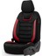 Iconic Design Airbag Dikişli Ekstra Destekli Oto Koltuk Kılıfı Özel Süet Kumaş Siyah - Kırmızı 1