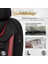 Iconic Design Airbag Dikişli Ekstra Destekli Oto Koltuk Kılıfı Özel Süet Kumaş Siyah - Kırmızı 3