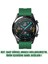 Oppo Watch 46 mm Kordon, Silicone Rapidbands Koyu Yeşil ( Gold Pimli ) 3