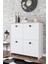 4 Kapaklı 4 Raflı Modern Dekoratif Dolap- Beyaz Meşe 1