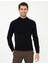 Erkek Lacivert Slim Fit Yarım Balıkçı Yaka Triko Kazak 50248534-VR033 1
