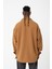 Oversize Bürümcük Çizgili Çift Cepli Camel Gömlek 3