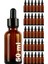 50 cc Amber Damlalık Metal Siyah Sızdırmaz Kapaklı 50 ml Dropper Cam Serum Şişesi 30 Adet 1