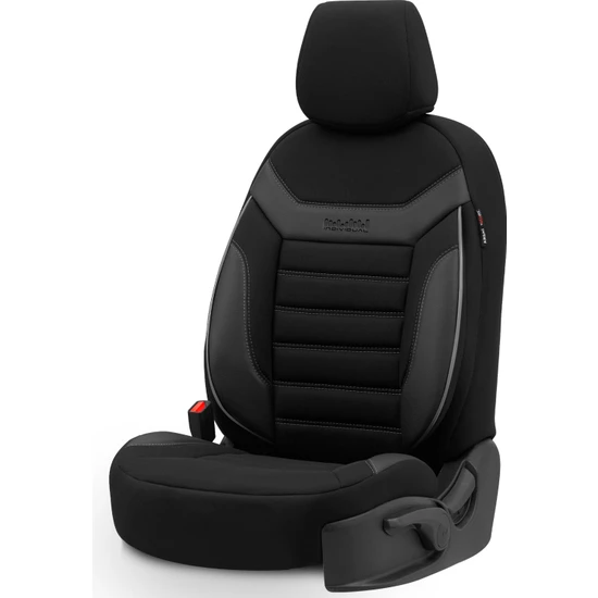 Otom Individual Design Airbag Dikişli Ekstra Destekli Özel Tasarım Oto Koltuk Kılıfı Siyah - Gri