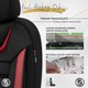 Otom Iconic Design Airbag Dikişli Ekstra Destekli Oto Koltuk Kılıfı Özel Süet Kumaş Siyah - Kırmızı