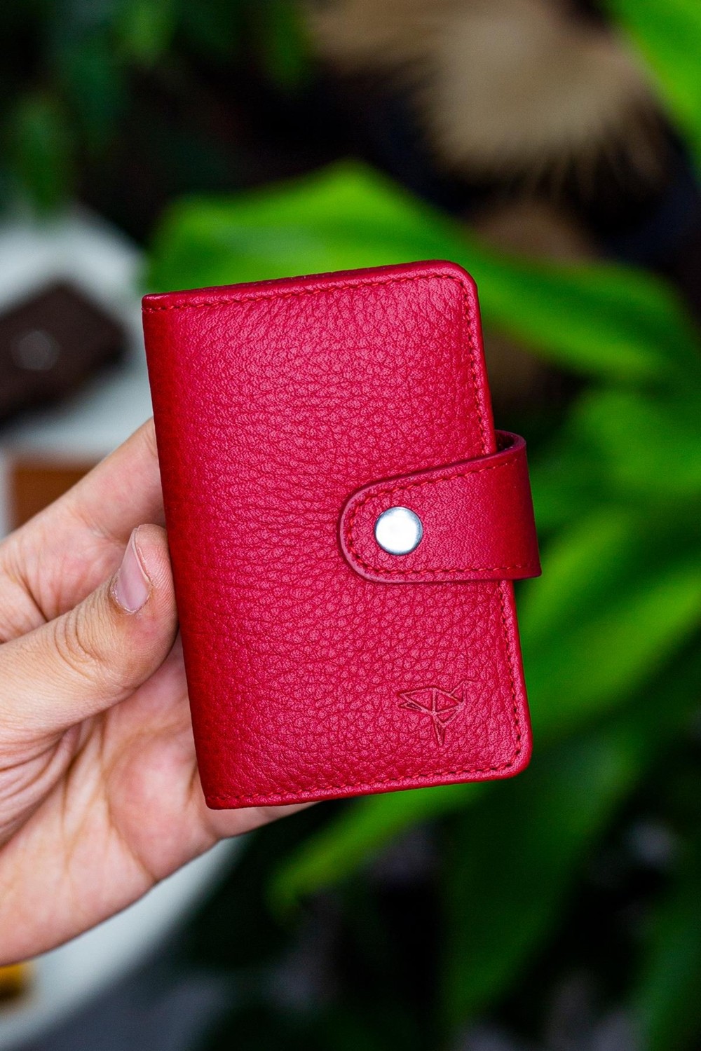 Garbalia Deri Akordiyon Kartlık Şık Tasarım Küçük Boyutlu RFID Engelleyici Özellik görsel 5