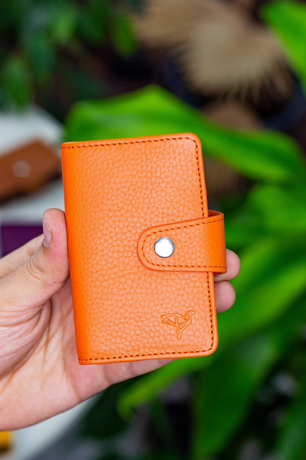 Garbalia Deri Akordiyon Kartlık Şık Tasarım Küçük Boyutlu RFID Engelleyici Özellik