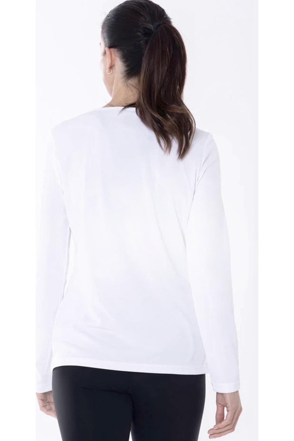 Rock&Roll Düz Baskısız Basic Bisiklet Yaka Siyah Uzun Kollu Penye Kadın T-Shirt görsel 5
