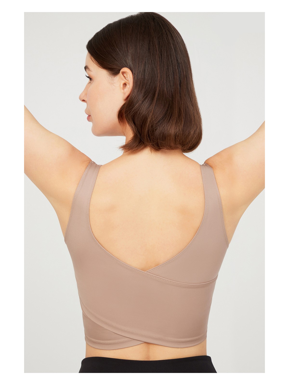 Los Ojos Lacivert Hafif Destekli Sırt Detaylı Kaplı Crop Top Spor Büstiyer - Görsel 6