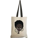 Atölye Arakne Afrika'lı Kadın Desenli Tote Bag