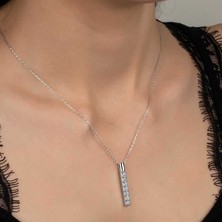 Gumush Swarovski Taşlı Gümüş Yeditaş Kadın Kolye