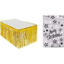 Dipak Gold Metalize Masa Eteği