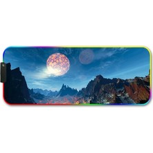 Zsykd 250X350X3MM F-01 Kauçuk Termal Transferi Rgb Aydınlık Kaymaz Mouse Pad (Kar Zirvesi) (Yurt Dışından)