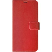 Microsonic Oppo A16 Kılıf Delux Leather Wallet Kırmızı