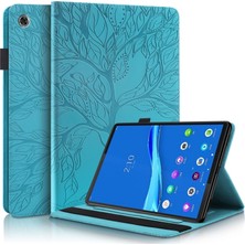 VShop Lenovo Tab M10 Plus Için Stand ve Kalem Yuvalı Deri Kılıf --- Mavi Göl (Yurt Dışından)