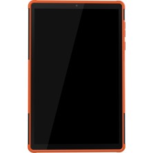 VShop Lenovo Tab M10 Plus Için Braketli Düşmeye Dayanıklı Tpu + Pc Kasası --Portakal (Yurt Dışından)